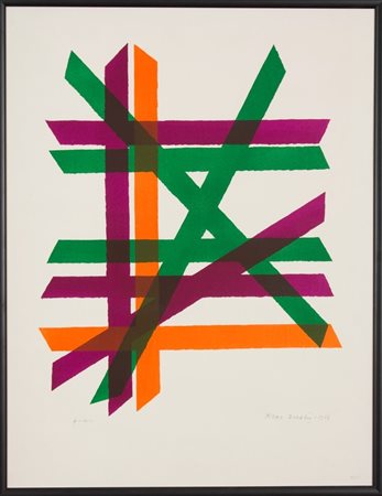 Piero Dorazio, Senza titolo, 1966 Litografia su carta, es. p.a., cm. 65x50...