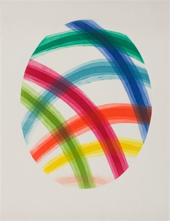 Piero Dorazio, Ovale n. 2, 1987 Acquatinta su carta, es. 109/120, cm. 76x58...