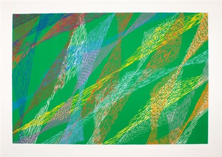 Piero Dorazio, Senza titolo, 1989 Serigrafia su carta, es. T/2, cm. 100x140...