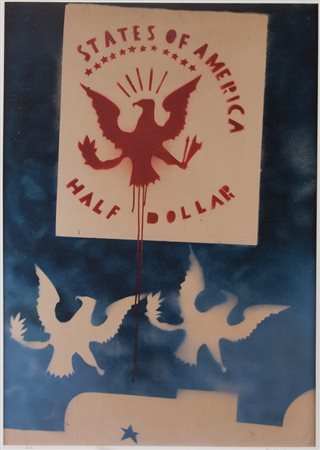 Franco Angeli, Half dollar, Litografia su carta, es. p.a., cm. 70x50 Firma in...