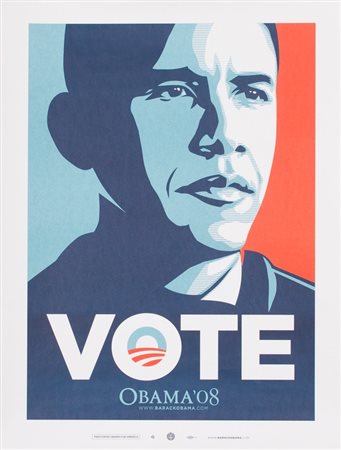 Shepard Fairey, Vote, Poster offset su carta, cm. 61x45