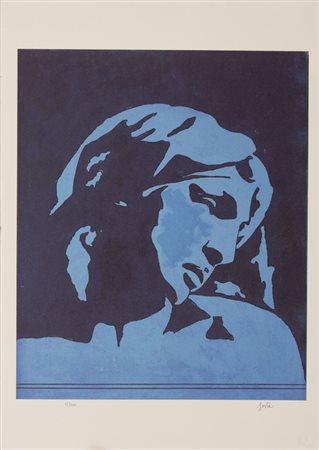 Tano Festa, Michelangelo, Litografia su carta, es. 12/100, cm. 70x50 Firma in...