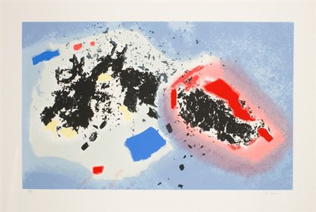 Edmondo Bacci, Senza titolo, Litografia su carta, es. 29/90, cm. 64x95 Firma...