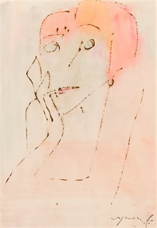 Franco Rognoni, Senza titolo, 1971 Tecnica mista su carta intelata, cm. 43x30...