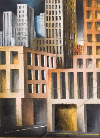 Marcello Scuffi, Vecchia tintoria, 2001 Olio su tela, cm. 80x60 Firma in...