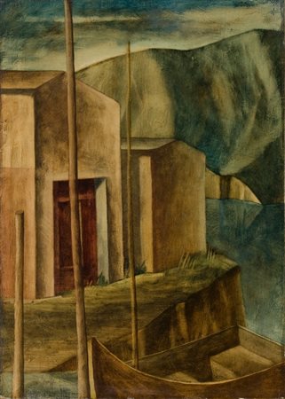 Marcello Scuffi, Marina, Olio su tela, cm. 70x50 Firma in basso a sinistra....