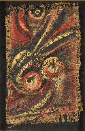 Umberto Mastroianni, Composizione, 1970' Olio su tela di juta a rilievo, cm....