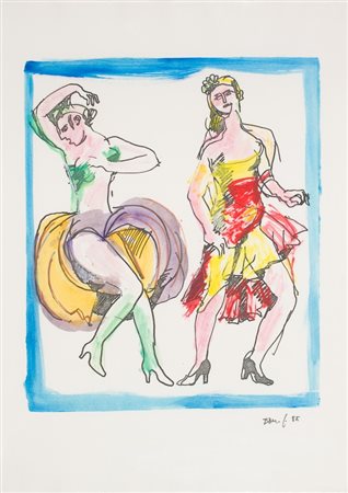 Dario Fo, Senza titolo, 1985 Tecnica mista su carta, cm. 70x50 Firma in basso...