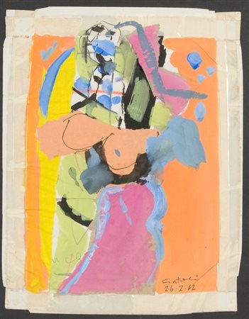 Claudio Cintoli, Schizzi di memoria, 1962 Tecnica mista su carta, cm. 29x23...