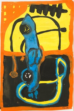 Franca Ghitti, Senza titolo, Tecnica mista su carta, cm. 37x25 Firma in basso...