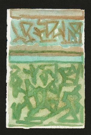 Riccardo Licata, Senza titolo, 1987 Tecnica mista su carta, cm. 15x10 Firma...