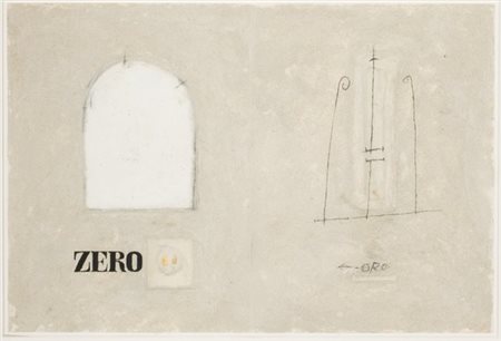 Magdalo Mussio, Senza titolo, 1990' Tecnica mista su carta, cm. 41x60 Firma...