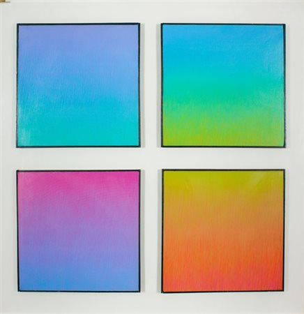 Umberto Faini, Le 4 stagioni, 1974 Polittico composto da 4 acrilici su tela,...