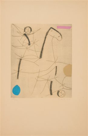 Marino Marini, Giocolieri, 1971 Acquaforte e acquatinta a colori, es....
