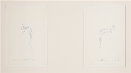 Piero Pizzi Cannella, Senza titolo, Penna a sfera su carta, dittico, cm....