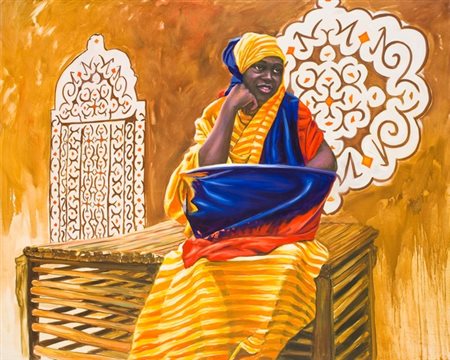 Ali Hassoun, Senza titolo, 2001 Olio su tela, cm. 120x150 Firma sul retro....