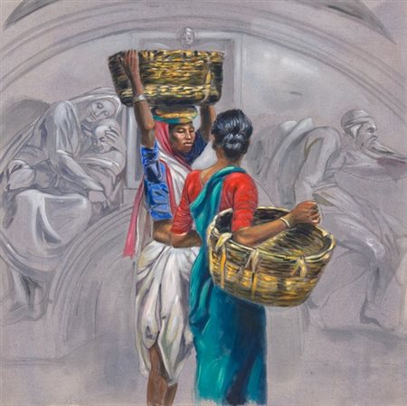 Ali Hassoun, Senza titolo, 2002 Olio su tela, cm. 80x80 Firma sul retro....