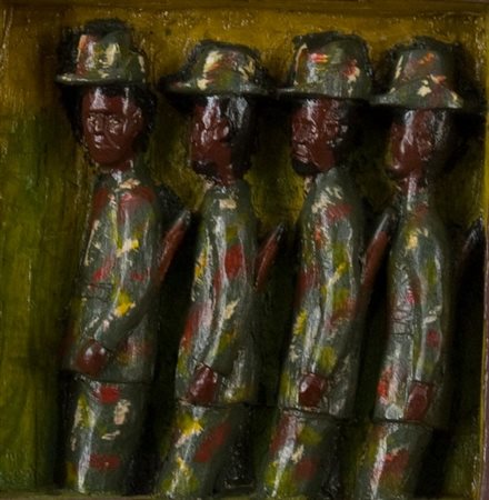 Cheff Mwai, Senza titolo, 2000 Tecnica mista su legno, cm. 20x20x5 Firma sul...