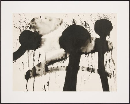 Sadamasa Motonaga, Untitled, 1963 c.a. Acquarello su carta, cm. 32x41 Firma...
