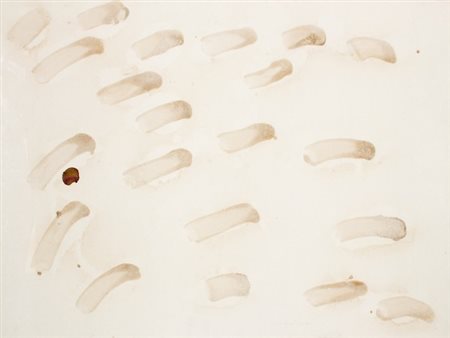 Pierpaolo Calzolari, Senza titolo, 1968 Sale, petali di rose e tecnica mista...