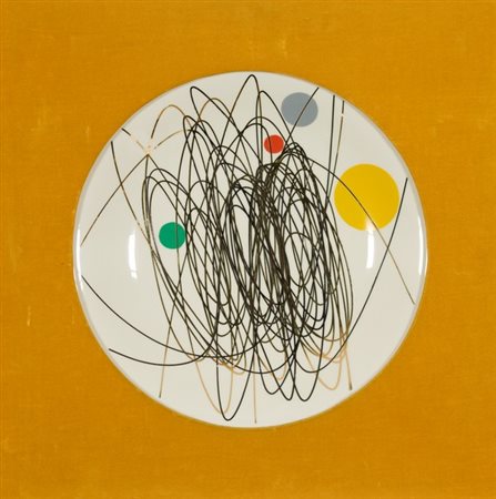 Roberto Crippa, Spirale, 1952 Piatto in ceramica smaltata, pezzo unico, Ø cm....