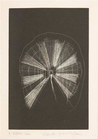 Claudio Parmiggiani, Senza titolo, Tecnica mista su carta, cm. 24x34 Firma in...