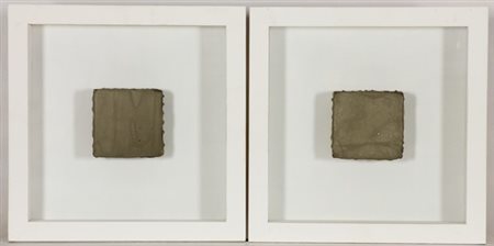 Enzo Cacciola, Senza titolo, 2015 Dittico, cemento su tela intavolata, cm....