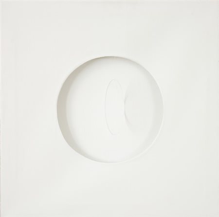 Sara Campesan, Immagine circolare, 1965 Tela, acrilico, perspex, cm. 62x62...