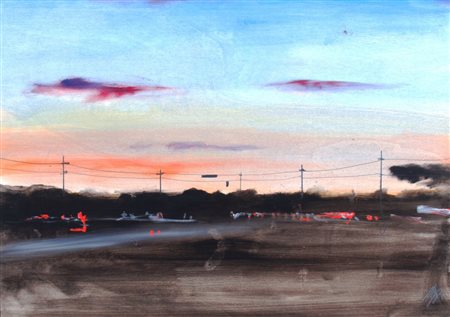 MAGAZZINI SALVATORE (Pistoia 1955) "Sera a Nashwille (USA)" Olio su tavola...