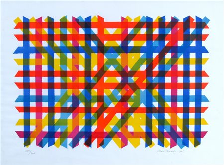 DORAZIO PIERO (Roma 1927 - Todi 2005) "Reticoli" 1965 Litografia su carta cm....