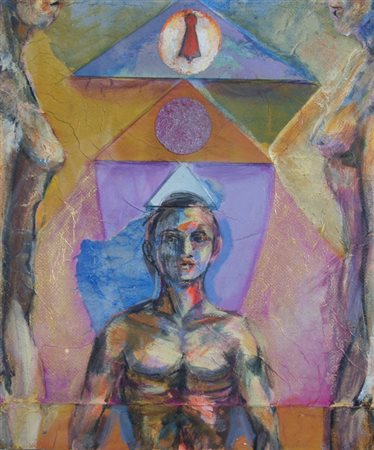 CECCOBELLI BRUNO (Montecastello Vivio 1952) "Visti crescendo" 2002 Olio e...