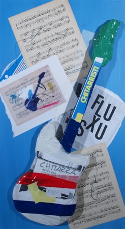 CHIARI GIUSEPPE (Firenze 1926 - Firenze 2007) "Chitarra e spartiti musicali"...