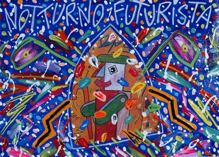 DONZELLI BRUNO (Napoli 1941) "Notturno futurista" Acrilico su tela cm. H:...