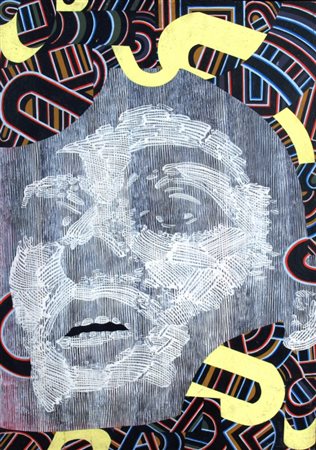 MESCIULAN PLINIO (Genova 1926) "Night" 1965 Acrilico su tela su tavola cm. H:...