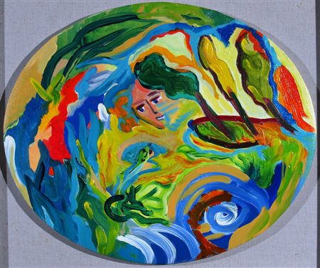 GERMANA' MIMMO (Catania 1944 - Busto Arsizio 1992) "Isola" 1991 Olio su tela...