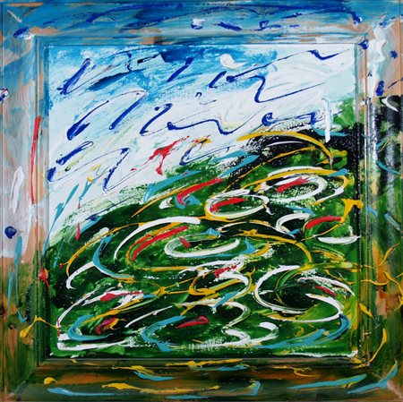 SCHIFANO MARIO (Homs 1934 - Roma 1998) "Gigli d'acqua" 1987 Smalto su tela...