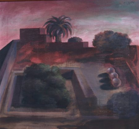 PIGNATELLI ERCOLE (Lecce 1935) "Paesaggio" Olio su tela cm. H: 73.00 L: 81.00...