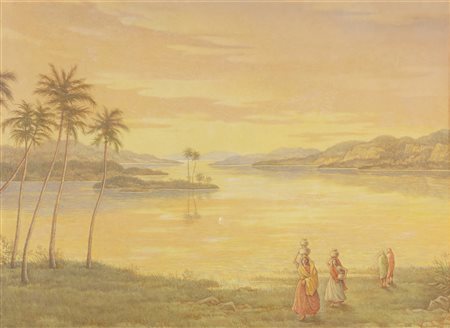 GEORGIEV BORIS (1888 - 1962) Paesaggio. Affresco su faesite. Cm 75,00 x...