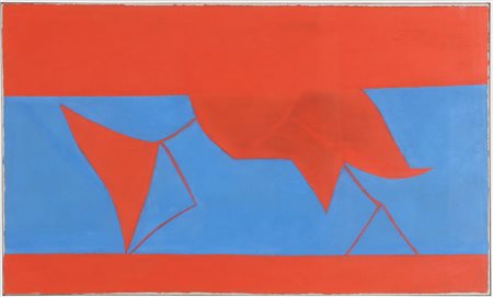 DELLA TORRE ENRICO (n. 1931) Rosso blu. 1978. Olio su carta su tela. Cm 67,00...
