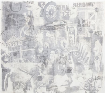 MALQUORI ROBERTO (n. 1929) L'uomo perde. 1967. Decollage su tela. Cm 68,00 x...