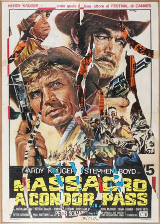 ROTELLA MIMMO (1918 - 2006) Condor pass. 1977. Decollage su tela. Cm 100,00 x...