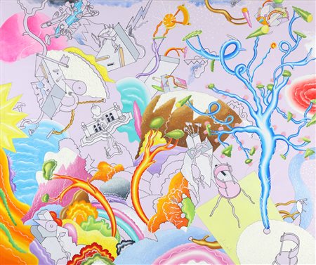 ALINARI LUCA (n. 1943) Oltre il giardino rotto. 2013. Acrilico su tela. Cm...