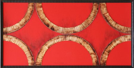 AUBERTIN BERNARD (1934 - 2015) Dessin de Feu sur table rouge. 2007....