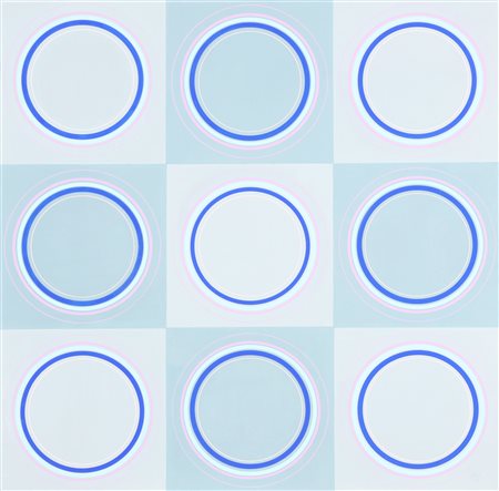 ASIS ANTONIO (n. 1932) Cerchi ritmici n.1119. 1990. Acrilico su cartone. Cm...