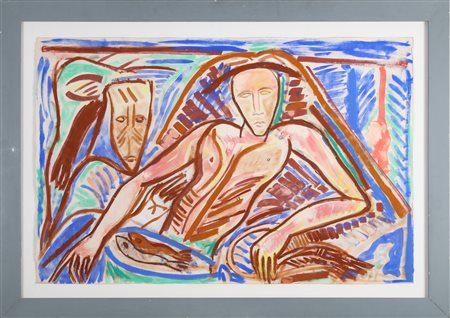 PALADINO MIMMO (n. 1948) Senza titolo. 1983. Acquerello su carta. Cm 120,00 x...