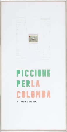 ONTANI LUIGI (n. 1943) Piccione per la colomba di Gino Severini. Tecnica...