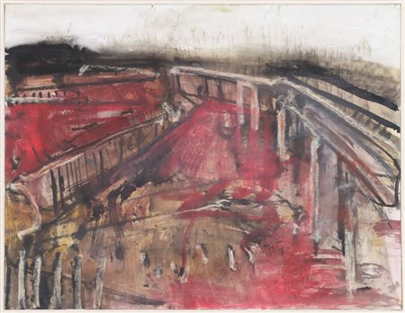 FRANGI GIOVANNI (n. 1959) Senza titolo. . Tecnica mista su carta applicata su...