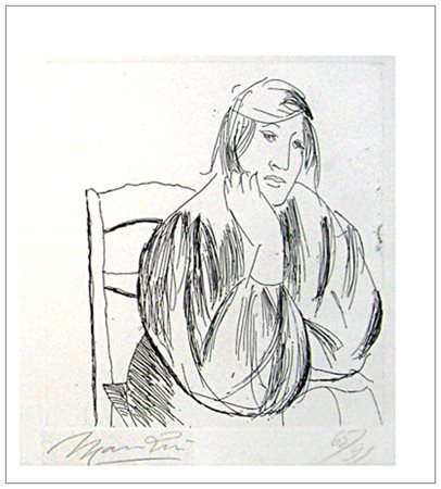 GIACOMO MANZU’ Bergamo 1908 – Roma 1991 Senza titolo Acquaforte es.65/91....