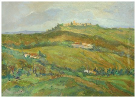 ANTONIO SBRANA Livorno 1934 Senza titolo Olio su tela 50 x 70. Firma...