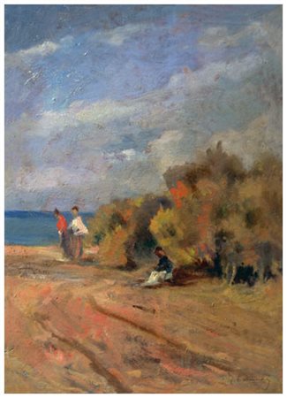 LUDOVICO TOMMASI Livorno 1866 – Firenze 1941 Senza titolo Olio su cartone...